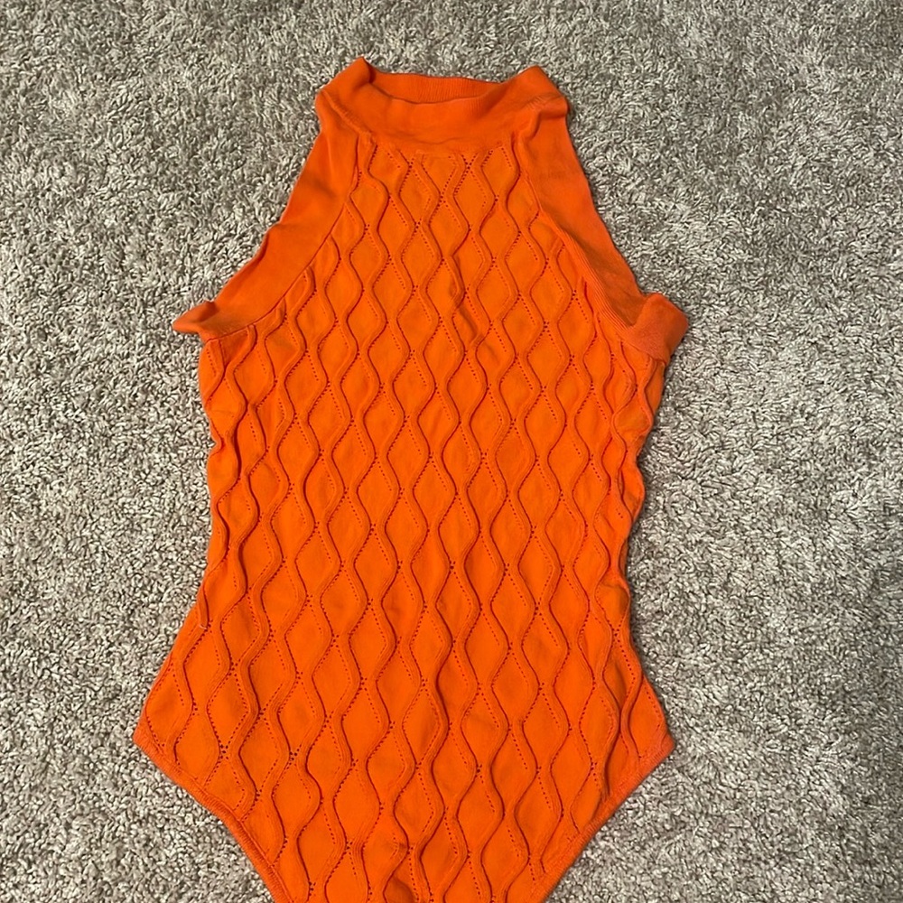 Knitted thong bodysuit